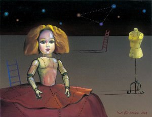 La muñeca Menina I. Óleo sobre lienzo,  27 x 35 cm. 2008